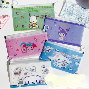 Косметичка Sanrio, Симпатичная запечатанная сумка, Сумка для карандашей и канцелярских принадлежностей для учащихся детского сада Cinnamoroll