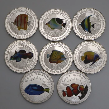 Красивая серебряная монета Дикая природа, Африканские рыбы, Памятные монеты, предметы коллекционирования, подарки для коллекционеров, деловые медали