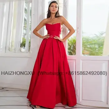 Красные вечерние платья с сердечками Длинные 2022 Формальное платье для выпускного вечера с открытой спиной Для женщин С карманом Vestidos de fiesta para bodas