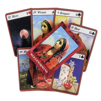 Красные карты оракула Ленорман, колода для гадания на Таро, английское издание Vision, настольная игра для вечеринки