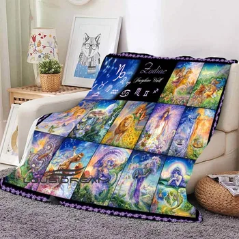 Красочное Мягкое одеяло Constellation Модный Домашний диван Офисное Мягкое Фланелевое плюшевое одеяло для путешествий 3D Одеяло для пикника на открытом воздухе