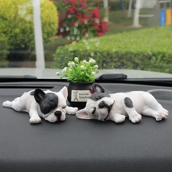 Креативные автомобильные аксессуары для собак французского бульдога, украшения для автомобилей с милыми собачками, центральная консоль автомобиля