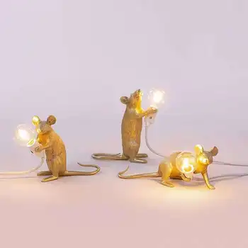 Креативные настольные лампы Mouse Прикроватное украшение для детской комнаты, Маленькая ночная лампа, мини-семейные украшения, настольные лампы 90 ~ 260 В
