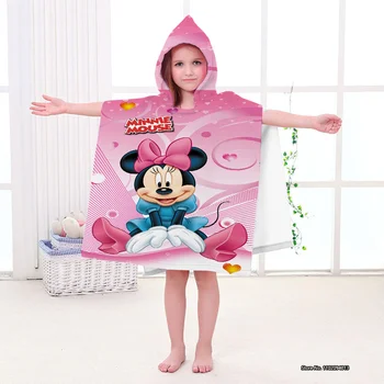 Креативный детский халат из мультфильма Диснея Милый Микки Маус Дома В ванной можно носить полотенце Накидка с капюшоном банное полотенце Пляжные полотенца