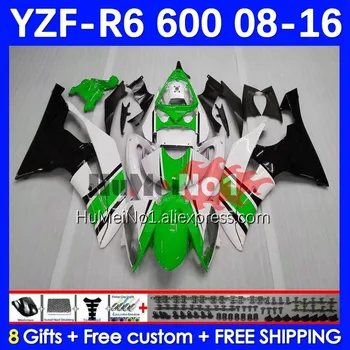 Кузова Для YAMAHA YZF R6 600 R 6 YZF-600 YZF-R6 43No.123 YZFR6 YZF600 08 09 10 11 12 2013 2014 2015 2016 Комплект обтекателей зеленый в наличии