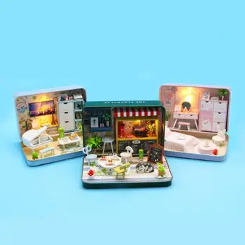Кукольный домик своими руками Box Theater 3D миниатюрная Деревянная мебель-головоломка Кукольный дом Игрушки для детей Рождественский подарок