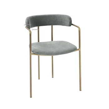 Кухонные стулья для столовой со спинкой из кованого железа, современные минималистичные кресла для общежития, виллы, Скандинавское кресло для переодевания в кафе отеля L