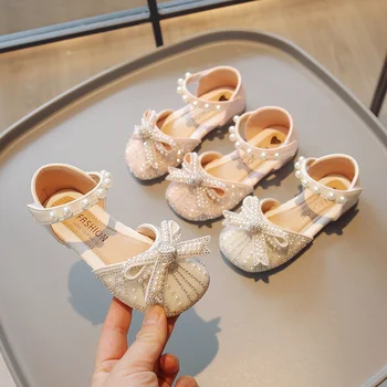 Летние сандалии с кристаллами для девочек 2023, летнее новое Корейское издание Baitai Leisure Fashion, Сандалии на выбор для учениц начальной школы