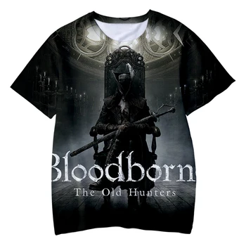 Летние футболки Bloodborne, уличная одежда с 3D-принтом для мальчиков и девочек, повседневная модная футболка оверсайз Harajuku, детские футболки, топы, одежда