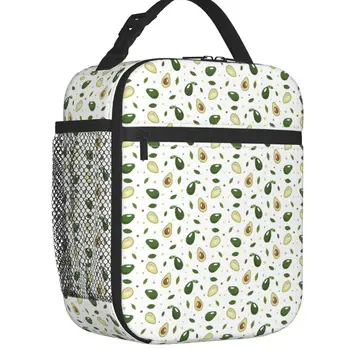 Летняя изолированная сумка для ланча с рисунком авокадо для женщин, портативный кулер, термальная коробка для бенто, кемпинг на открытом воздухе, путешествия