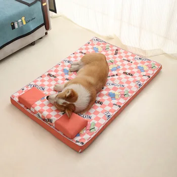 Летняя охлаждающая кровать для домашних собак с подушкой Водонепроницаемый Коврик со льдом Коврик для сна собаки Моющийся Кошачий Домик Питомник для щенков
