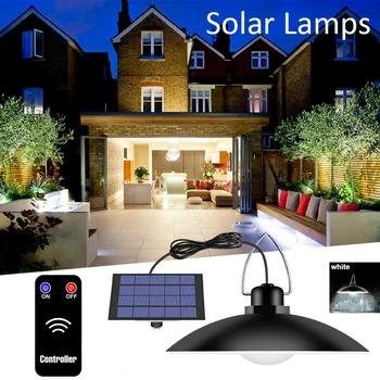 Люстра-светильник, наружный светодиодный подвесной светильник на солнечной энергии с дистанционным управлением для внутреннего энергоэффективного освещения для украшения сада