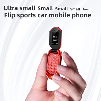 Маленькие мини-флип-мобильные телефоны Разблокированы, Дешевый сотовый телефон без камеры, Bluetooth-номеронабиратель, кнопочный телефон F18