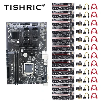 Материнская Плата Для Майнинга TISHRIC B250 PCIE 1X К Адаптеру PCI-E 16X DDR4 CPU Слот LGA1151 BTC B250B с 12ШТ Riser 010 Mining Miner