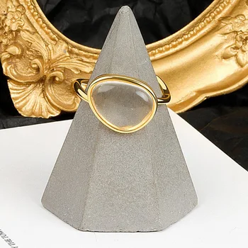 Милое кольцо с гладким кристаллом Для женщин Открытые Красивые кольца из стерлингового серебра 925 пробы Для девочек Подарки на палец Аксессуары для вечеринок
