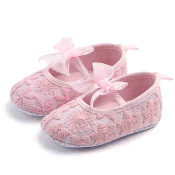 Милые цветы, обувь для маленьких девочек, бант, однотонная обувь принцессы, весенние детские Первые ходунки, Мягкая подошва, обувь для прогулок для новорожденных