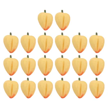 Миниатюрные модели поддельных персиков Легкая имитация искусственных мини-персиков из глины многоцелевого желтого яркого цвета для дома для детей