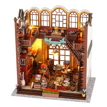 Миниатюрный деревянный кукольный домик своими руками С комплектом мебели Magic Bookhouse, Кукольные Домики, Игрушки для детей, Подарок на День рождения для девочки, Casa