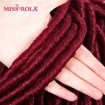 Мисс Рола Чистый Цвет 99J # Мягкие Волосы Dread Lock 15 корней / упаковка 75 г Канекалона Низкотемпературные Синтетические Вьющиеся Волосы Для Вязания Крючком