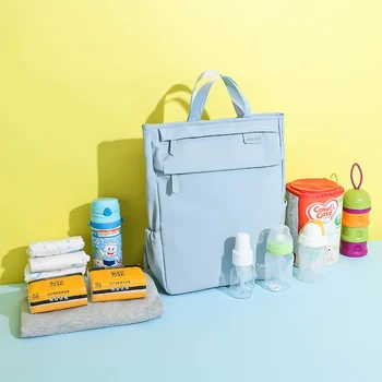 Многофункциональная водонепроницаемая сумка для мамы большой емкости, детская повседневная сумка для подгузников, модный однотонный рюкзак для мамы