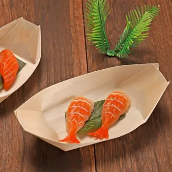 Многоцелевые легкие одноразовые подносы для суши в форме лодки, принадлежности для ресторана