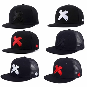 Модная бейсболка с вышивкой в виде буквы X, шляпа для пары регулируемого размера, Черные солнцезащитные кепки, хип-хоп кепка, Тактическая бейсболка-сомбреро