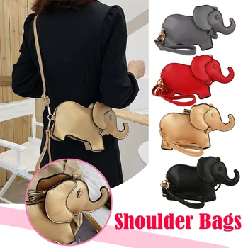 Модная женская сумка-мессенджер через плечо креативной формы в виде слона, однотонная повседневная мини-сумочка, портативные женские сумки-напульсники