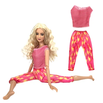 Модная одежда для йоги для куклы 1/6, яркая рубашка + современные шорты, наряд для куклы Барби, аксессуары для детских игрушек