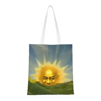 Модные сумки-тоут для покупок с принтом Эйнсли Хэрриотт на солнце Sunrise Портативная холщовая сумка-шоппер на плечо из сериала 