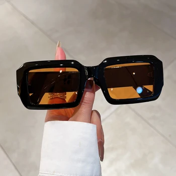 Модный ретро женщин бренд дизайн UV400 солнцезащитные очки Винтаж прямоугольник солнцезащитные очки модные квадратные конфеты цвет оттенки очки