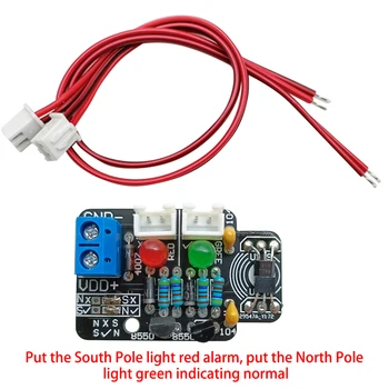 Модуль магнитной индукции постоянного тока 5 В-20 В, магнит Холла, Северный полюс Светло-зеленый, Южный полюс светло-красный, Модуль обнаружения сигнализации