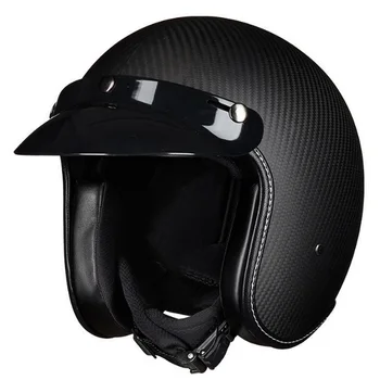Мотоциклетный карбоновый джет, винтажный шлем с открытым лицом 3/4, Casco Moto Capacete, ретро-мотокросс, мотоциклетная точка