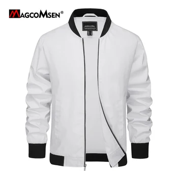 Мужская куртка-авиатор MAGCOMSEN, бейсбольная куртка, ветрозащитная куртка на молнии
