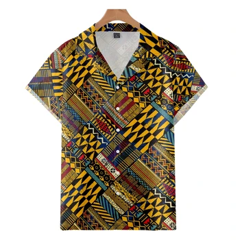 Мужская модная рубашка в кубинском стиле с гавайским рисунком, 3D принт, уютная повседневная пляжная одежда большого размера с коротким рукавом 6