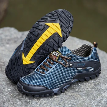Мужская обувь для ходьбы, удобная дышащая обувь, высококачественная уличная обувь для бездорожья, летняя походная спортивная обувь для мужчин