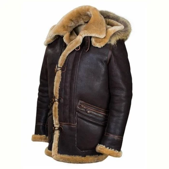 Мужские зимние меховые кожаные пальто Куртка из искусственной кожи мужская толстая теплая мотоциклетная куртка с капюшоном и пальто