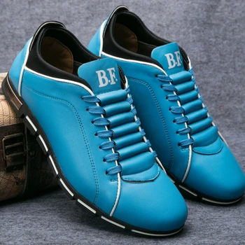Мужские повседневные кожаные кроссовки в британском стиле, спортивная обувь с круглым носком на шнуровке, уличные туфли на плоской подошве большого размера Tenis Corrida Masculino