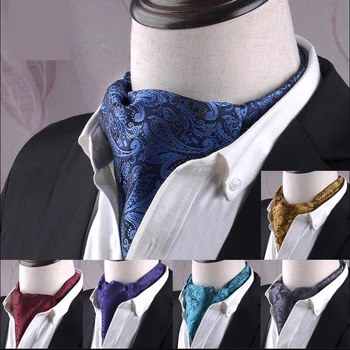 Мужской винтажный свадебный галстук в горошек Ascot Scrunch, роскошный галстук из полиэстера в британском стиле