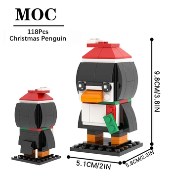 Мультсериал MOC1093 Рождественский Пингвин Модель MOC Строительный блок Детские Развивающие игрушки для девочек Креативный Рождественский подарок
