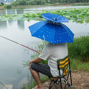 НОВЫЙ Открытый Рыболовный Дорожный Складной Колпачок Ветрозащитный Анти-УФ Солнцезащитный Зонтик От Дождя Hat Cap