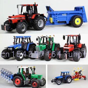 НОВЫЙ сельскохозяйственный трактор модели 1:17, комплект для сборки модели, блокирующие кирпичи, подарок на день рождения, Рождественский подарок