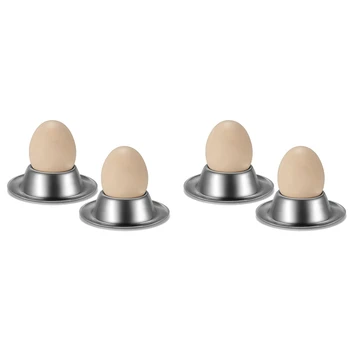 Набор подстаканников для яиц из 4 упаковок, Чашки для яиц из нержавеющей стали, Тарелки, Подставка для посуды для яиц вкрутую, кухонный дисплей