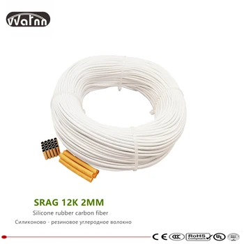 Нагревательный провод из силиконовой резины и углеродного волокна, 100 метров нагревательного провода SRAG 12K 2 мм, новый высококачественный инфракрасный нагревательный кабель
