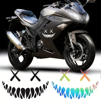 Наклейка с улыбающимся лицом дьявола для мотоцикла, автомобильная наклейка, светящаяся наклейка для домашних животных, декоративные наклейки