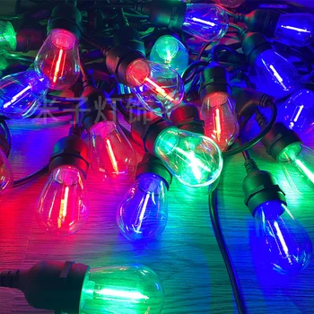 Наружная водонепроницаемая световая гирлянда E27 Декоративные цветные фонари Гирлянда для праздничной вечеринки садовые фонари наружные GL483