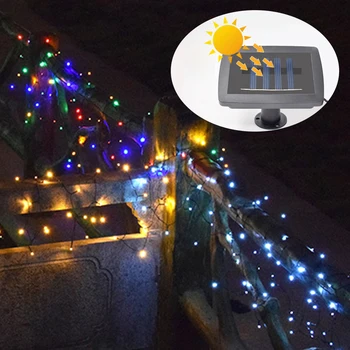 Наружный солнечный гирляндный светильник 12V 200LED, водонепроницаемый для садов, Сказочная гирлянда, Свадебная вечеринка, освещение Рождественской елки, водонепроницаемый