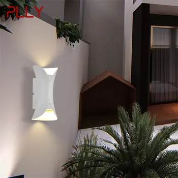 Настенное бра для патио PLLY Белые наружные настенные светильники Водонепроницаемый IP65 Креативный Новый дизайн для дома крыльца Балкона внутреннего двора Виллы