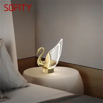 Настольная лампа SOFITY Nordic Creative Swan со светодиодной подсветкой для дома, гостиной, спальни, прикроватной тумбочки