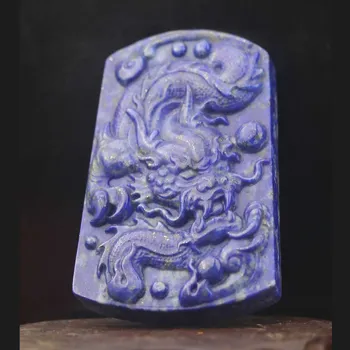 Натуральный лазурит, голубой нефрит, статуэтка ручной работы, подвеска в виде сапфирового дракона u