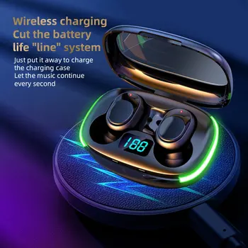 Наушники Bluetooth с беспроводным цифровым дисплеем, басы в ухе, высокая мощность, длительный срок службы батареи Наушники Bluetooth